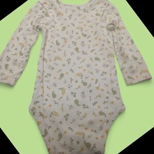 Carter's Floral Print Bodysuit in White and Yellow